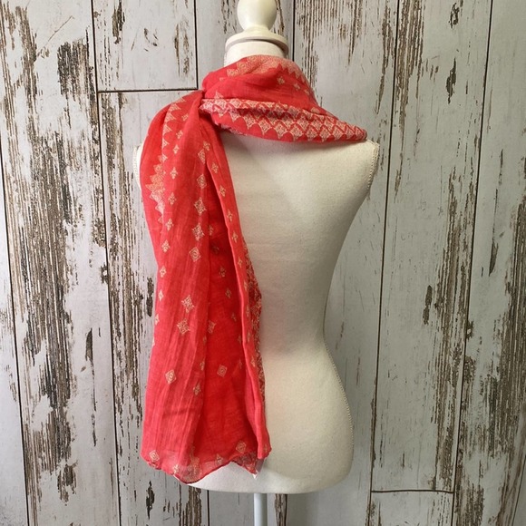 Gap Peach/white Scarf - Picture 2 of 5